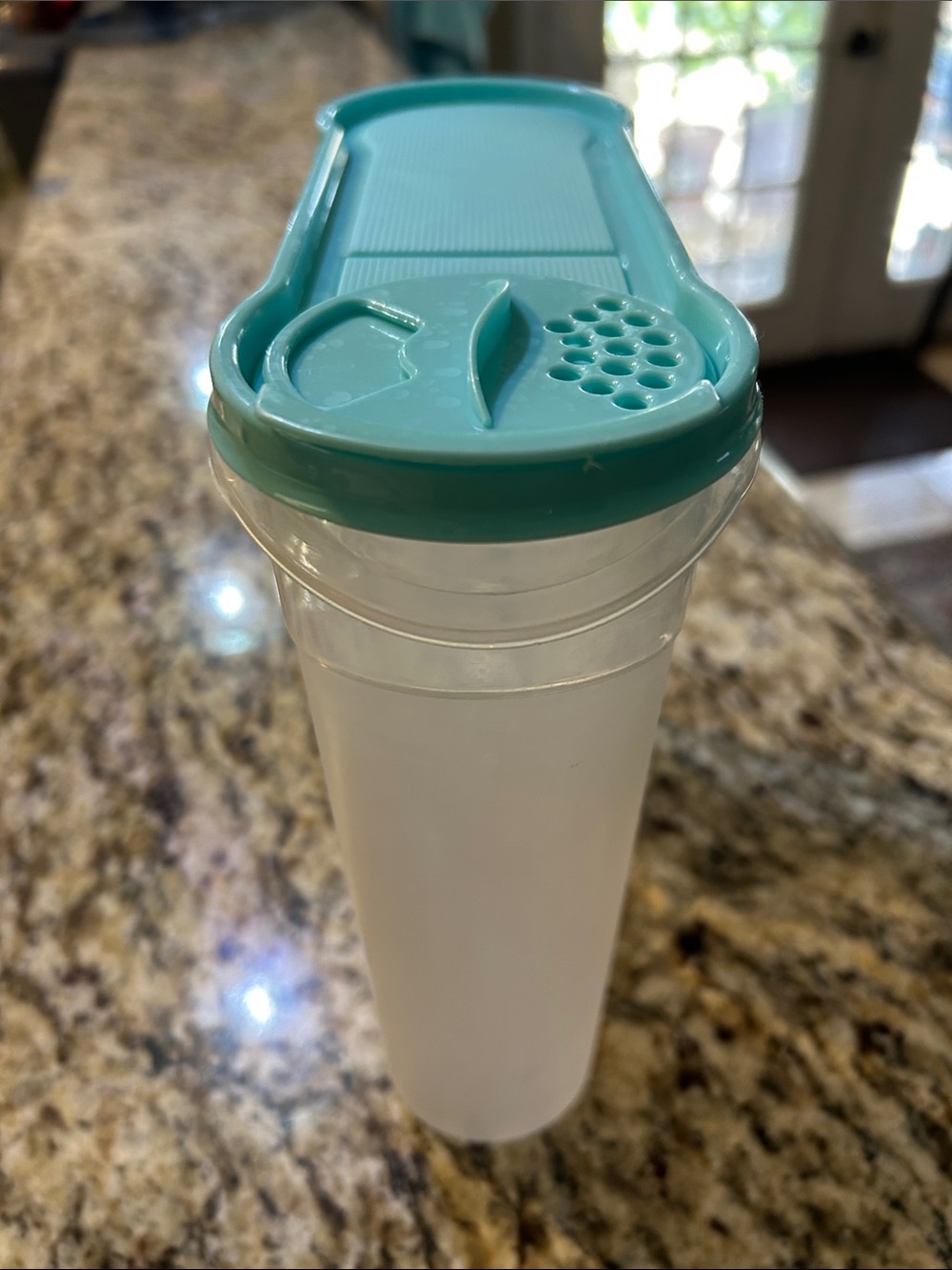 Airtight Plastic Food Storage Container with Teal Shaker/Pour Lid